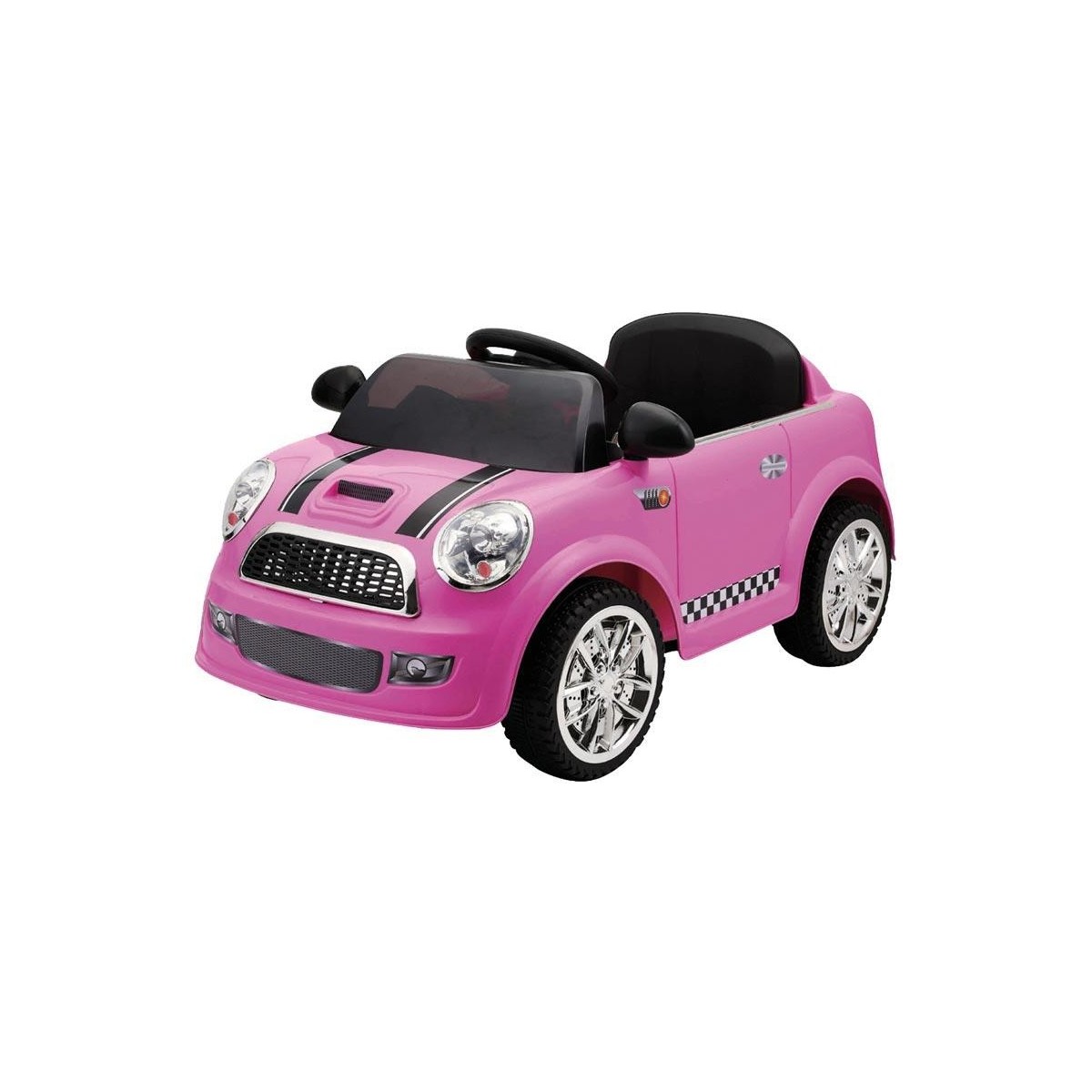 coche de bateria rosa