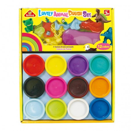 Set de 12 Botes de Plastilina y Animales