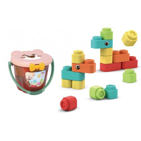 Cubo de bloques infantil 33 piezas oso