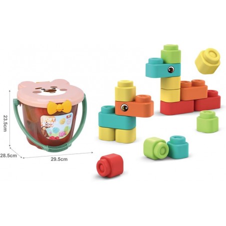 Cubo de bloques infantil 33 piezas oso