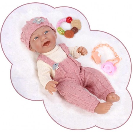 Muñeca bebé Noha Rosa con gorro 42 cm