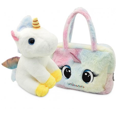 Unicornio de peluche con bolso para niñas