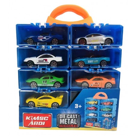 Pack 20 coches de metal escala 1:64 con maletín